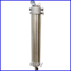 20 Long 1 Inlet Water Filter Housing with 40um Screen +Water Pressure Gauge