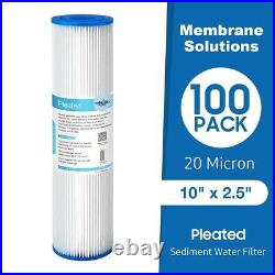 20 Micron 10 x 2.5 Whole House Washable Pleated Sediment Water Filter 100-Pack