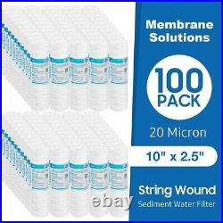 20 Micron 10x2.5 String Wound Whole House Farm Sediment Water Filter 100-Pack