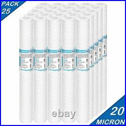 20 Micron 20x2.5 String Wound Whole House System Sediment Water Filter 25-Pack