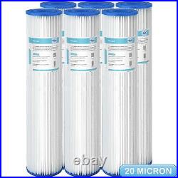 20 Micron 20x4.5 Whole House Pleated Sediment Water Filter Cartridges 1-9 Pack