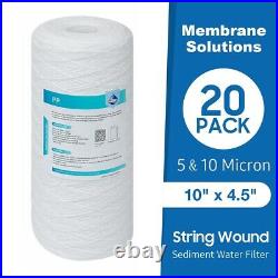 20 Pack 10 x4.5 Big Blue String Wound Sediment Whole House Water Filter 5&10m
