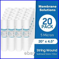 20 Pack 20x4.5 String Wound Whole House Sediment Water Filter Fit for Big Blue