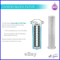 20 x4.5 BB Clear Dual 3/4Whole House Water Sediment Carbon Filter + 2 Gauge S