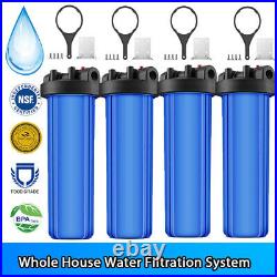 20 x4.5 Big Blue Whole House Filter Housing 1 Ports With Pressure Release-4Pack