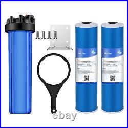 20 x4.5 Big Blue Whole House Water Filter Housing System 2PCS Activated Carbon