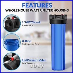 20 x4.5 Big Blue Whole House Water Filtration System 4 Activated Carbon Filter