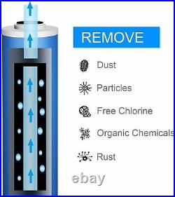 20 x4.5 Big Blue Whole House Water Filtration System 4 Activated Carbon Filter