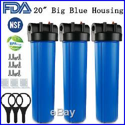 20 x4.5 Inch Big Blue Whole House Filter Housing 3/4 NPT Fit for Pentek, Geekpure