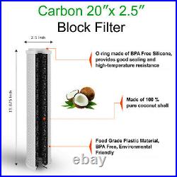20 x 2.5 Block Carbon Water Filter 5 Micron Whole House Cartridges Set of 20