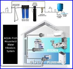 20 x 4.5 Big Blue Triple 3 stages Whole House Water Filter System Rain Tank