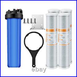 20 x 4.5 Big Blue Whole House Water Filtration System 4PCS Carbon Block Filter
