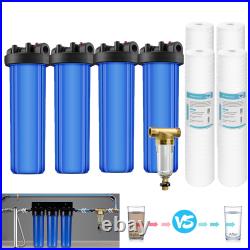 20 x 4.5 Home Big Blue Whole House Water Filter Housing System String Sediment