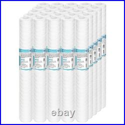 20x2.5 1/5/10/20 Micron Whole House String Wound Water Sediment Filter 25 Pack