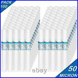 20x2.5 String Wound Whole House Drink Sediment Water Filter 50-Micron 100-Pack