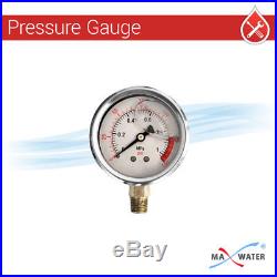 20x4.5BB Clear Dual 1Whole House Water Sediment Carbon Filter Pressure Gauge S
