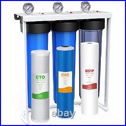 20x4.5 Big Blue 3-Stage Whole House Water Filter System 150,000 Gals Filtration