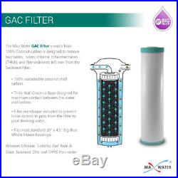 20x4.5 Big Blue Two Stage Clear Whole House Water Filter System, 3/4 ports