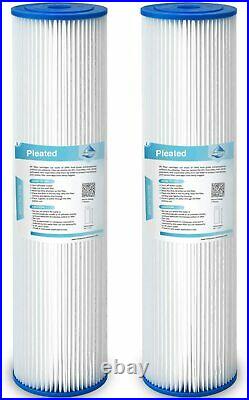 20x4.5 Sediment Pleated Water Filter Big Blue Whole House 20 Micron 1-9PACK