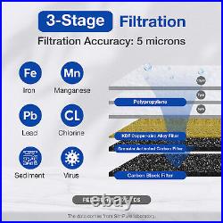 20x4.5 Whole House Water Filter System Reduce Iron, Manganese, Heavy Metals TDS