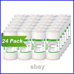 24 Pack 10x4.5 5 Micron Sediment & Carbon GAC Water Filter Whole House Big Blue