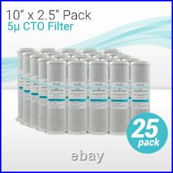 25 Pack 10 x 2.5 Coconut Shell CTO Carbon Block Water Filter, RO & Whole house