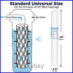 25 Pack Standard 20-inch Whole House String Wound 20x2.5 Sediment Water Filter