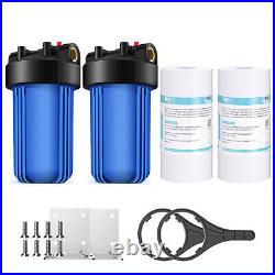 2Pack 10 Inch Whole House Water Filter Housing System &2P 10x4.5 PP Filtration