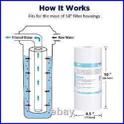 2Pack 10 Inch Whole House Water Filter Housing System &2P 10x4.5 PP Filtration