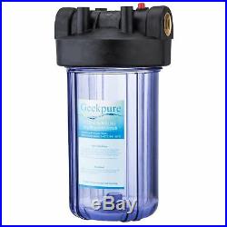 2 Big Blue 10-Inch Whole House Water Filter Clear Housing 1-Inch Outlet/Inlet