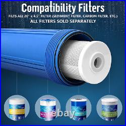 2 Blue High Capacity 20 x 4.5 Whole House Filter Purifier Systems 1 Brass Port