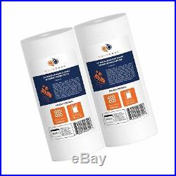2-PACK Of 5 Micron 10x4.5 Sediment Water Filter Whole House Big Blue by Aqu