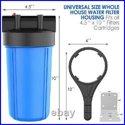2 Pack 10 Whole House Water Filter Housing with 3 Sediment + 3 Carbon Cartridge