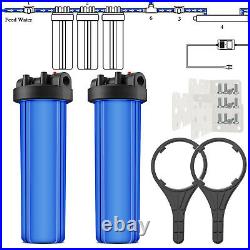 2 Pack 20 Inch Whole House Water Filter Housing & PP Sediment Carbon Cartridge