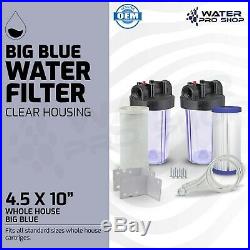 2 Stage 10 Big Blue Clear Housing -1 Outlet/Inlet For Whole House Water Filter