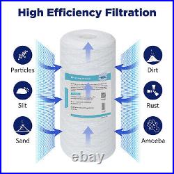 2-Stage 10 Big Blue Whole House Water Filter Housing &6PCS Sediment Filtration