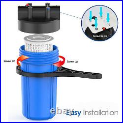 2-Stage 10 Inch Big Blue Whole House Water Filter Housing &6PCS 10 x4.5 Carbon