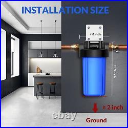 2-Stage 10 Inch Big Blue Whole House Water Filter Housing System &6PC CTO Carbon