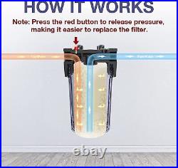 2-Stage 10 Inch Clear Whole House Water Filter Housing & Spin Down Filtration