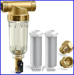 2-Stage 10 Inch Clear Whole House Water Filter Housing & Spin Down Filtration