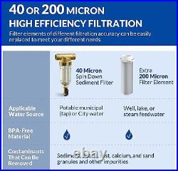 2-Stage 10 Inch Clear Whole House Water Filter Housing & Spin Down Filtration