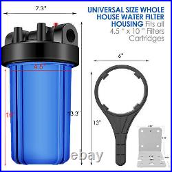 2-Stage 10 Inch Whole House Water Filter Housing System 2 PP Sediment 2 Carbon