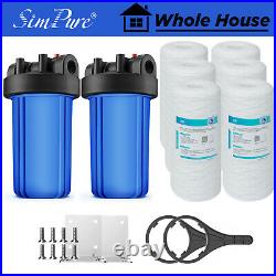 2-Stage 10 Whole House Water Filter Housing & 6 PP String Sediment Replacement