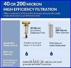 2-Stage 10x4.5 Big Blue Whole House Spin Down Water Filter System 100,000 Gal