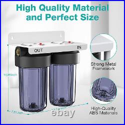 2-Stage 10x4.5 Big Blue Whole House Water Filter Set Housing Filtration System