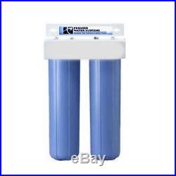 2 Stage 20 Big Blue Whole House Water Filter System withCarbon + Sediment Filters
