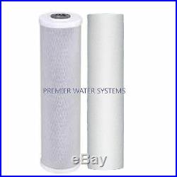2 Stage 20 Big Blue Whole House Water Filter System withCarbon + Sediment Filters