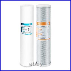 2-Stage 20 Inch Big Blue Whole House Water Filter Housing &2 Sediment 2 Carbon
