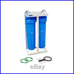 2 Stage 20 with 2 x gauge Whole House water filter System 1,20x4,5 HHBB20A