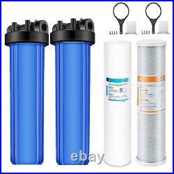 2-Stage 20 x 4.5 Big Blue Whole House Water Filter Housing Filtration System